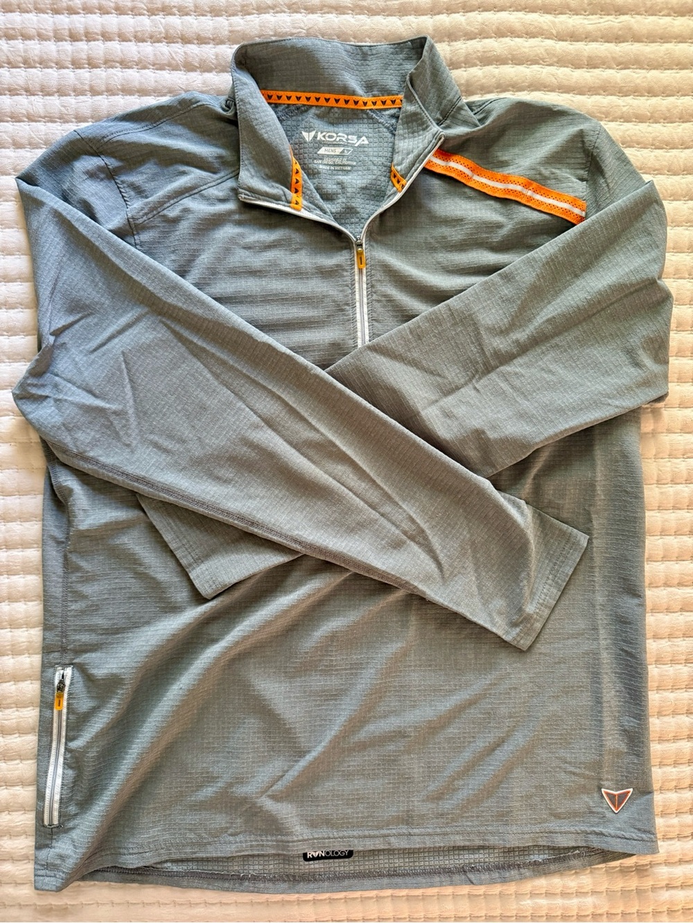 Korsa 1/4 Zip Pullover Jacket Gray Orange Men’s Large